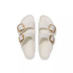 Sandales Femme Birkenstock Arizona Big Buckle Eva Étroite - Blanc, Doré .