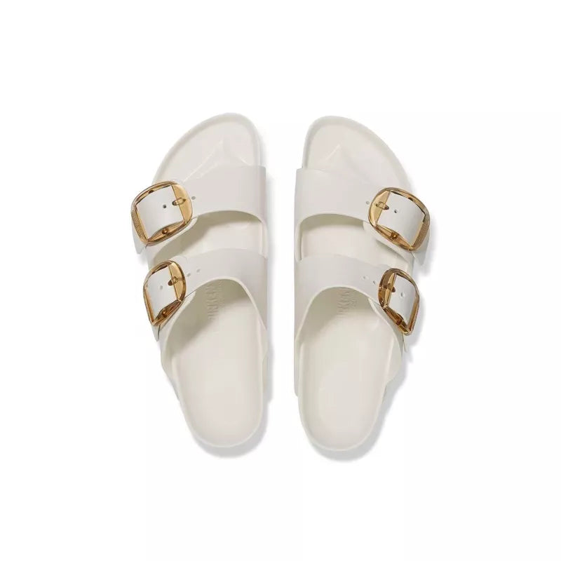 Sandales Femme Birkenstock Arizona Big Buckle Eva Étroite - Blanc, Doré .