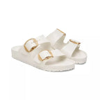 Sandales Femme Birkenstock Arizona Big Buckle Eva Étroite - Blanc, Doré .