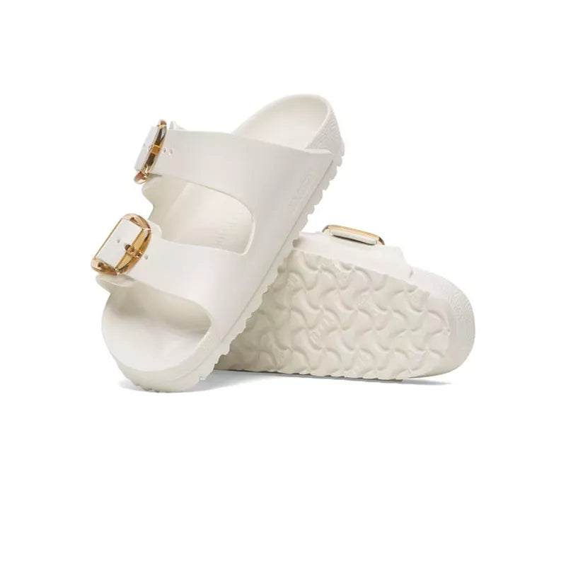 Sandales Femme Birkenstock Arizona Big Buckle Eva Étroite - Blanc, Doré .