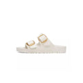 Sandales Femme Birkenstock Arizona Big Buckle Eva Étroite - Blanc, Doré .
