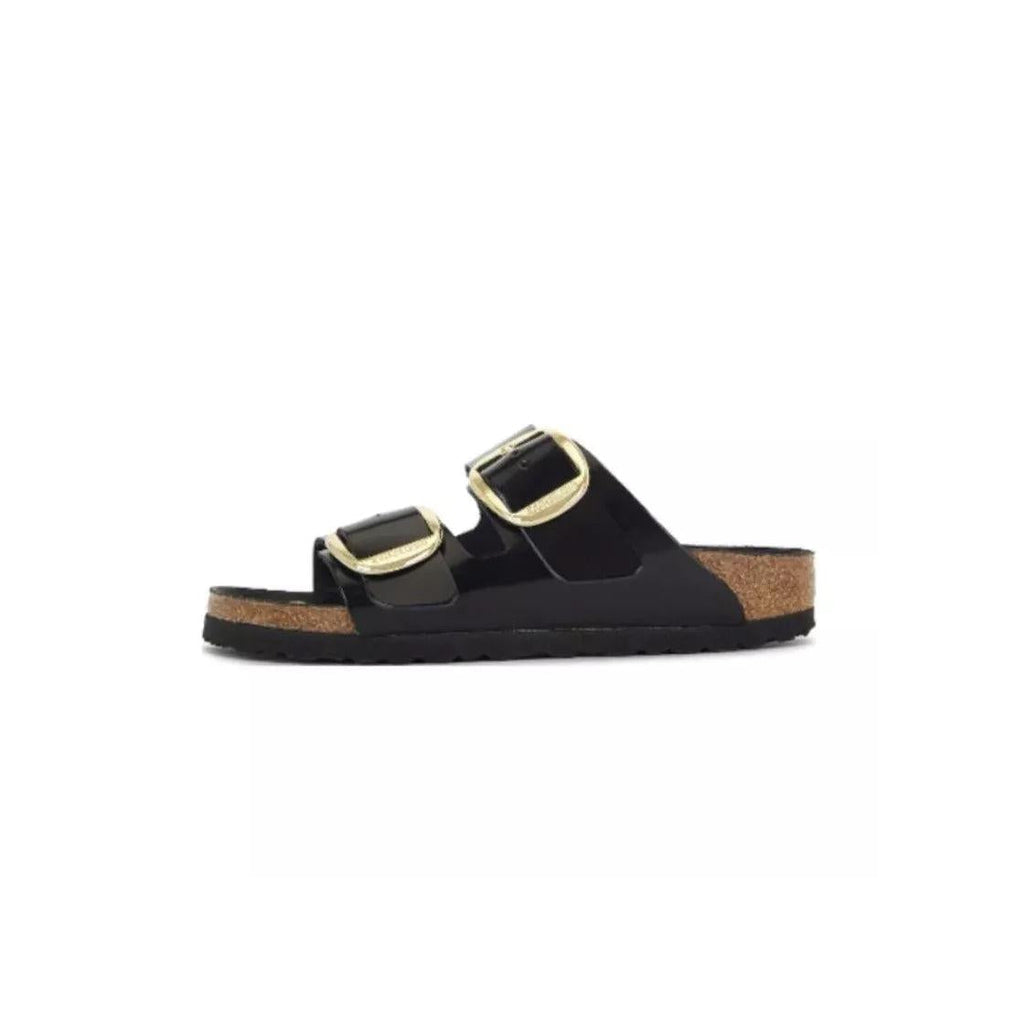 Sandales Arizona Big Buckle Étroite - Noir/Doree