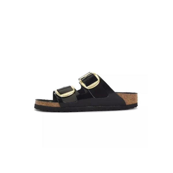 Sandales Arizona Big Buckle Étroite - Noir/Doree