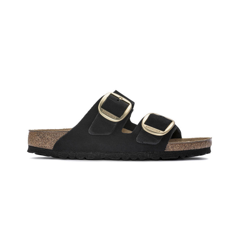 Sandales Arizona Big Buckle Étroite - Noir / Or