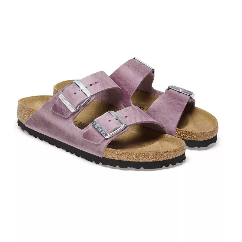 Sandales Arizona Cuir Étroite - Violet, Dorée