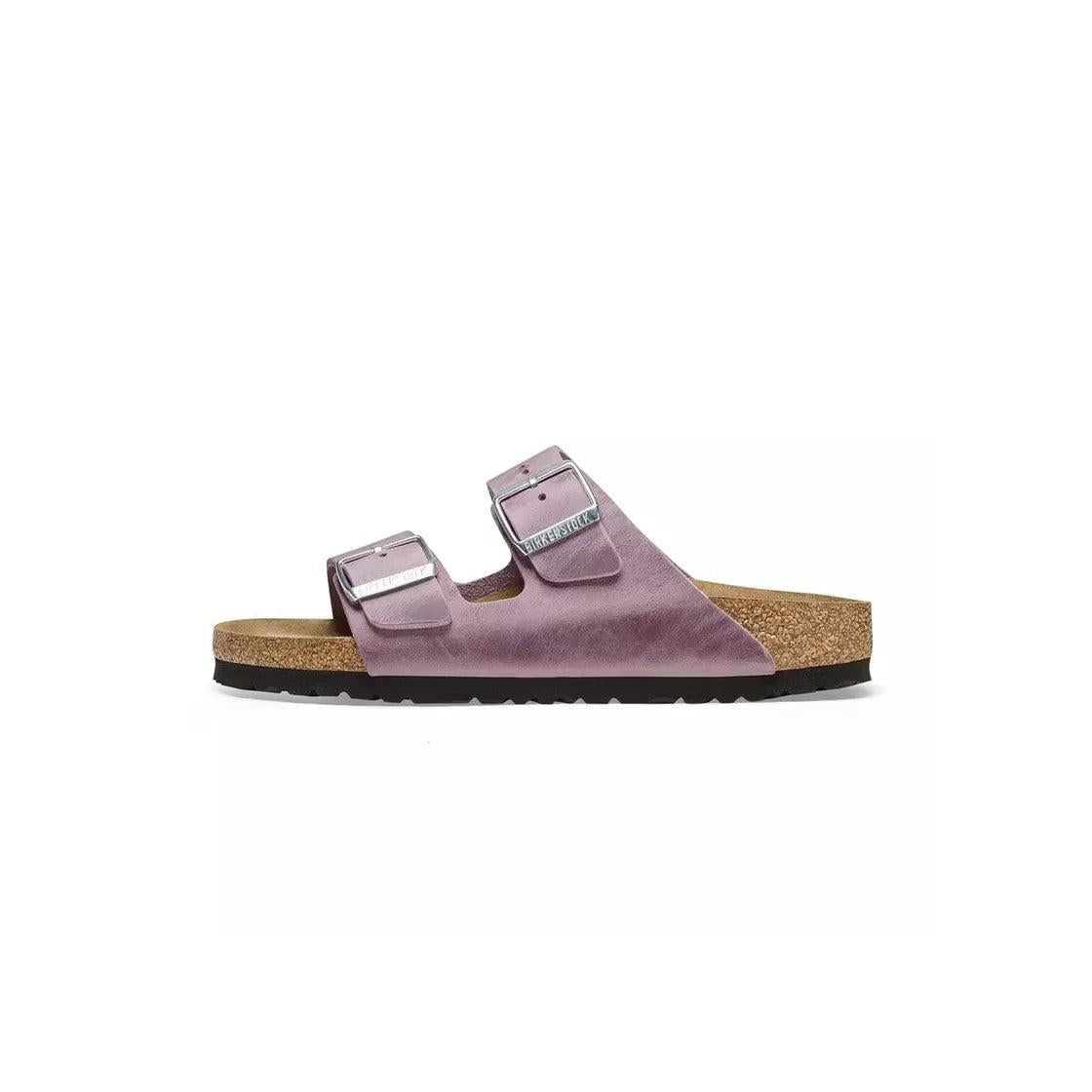 Sandales Arizona Cuir Étroite - Violet, Dorée