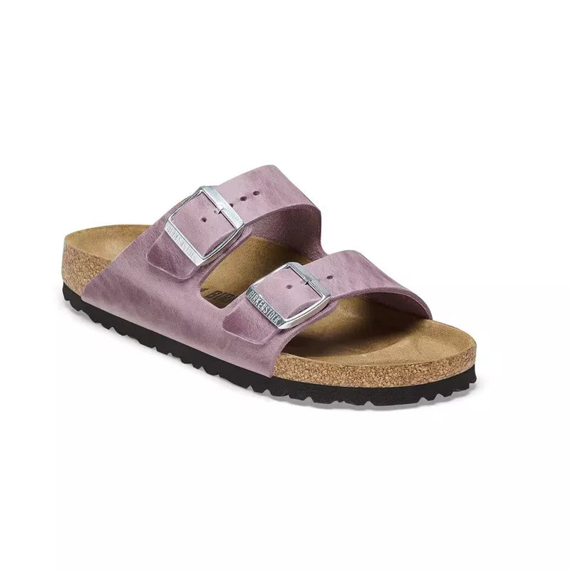 Sandales Arizona Cuir Étroite - Violet, Dorée