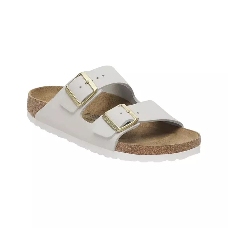 Sandales Arizona Cuir Nubuck Étroite - Gris Bleu/Blanc