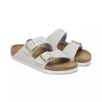 Sandales Arizona Cuir Nubuck Étroite - Gris Bleu/Blanc