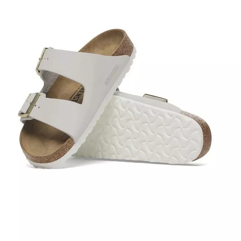 Sandales Arizona Cuir Nubuck Étroite - Gris Bleu/Blanc