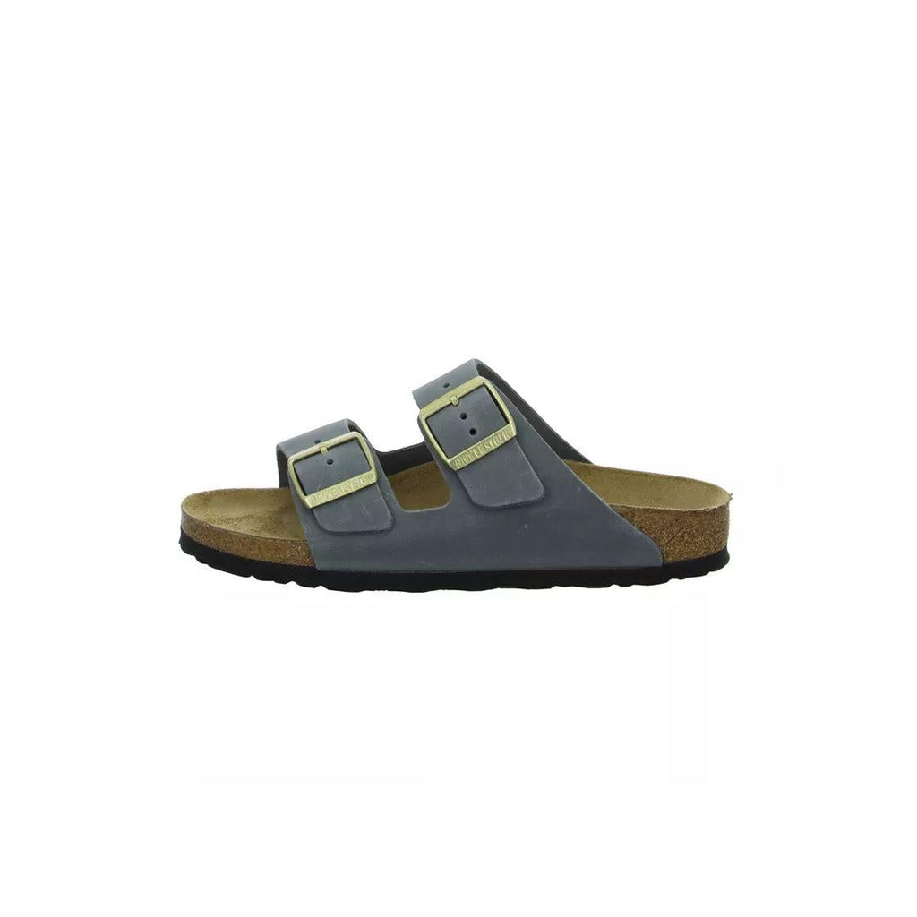 Sandales Birkenstock Arizona Cuir Étroite - Gris Bleu