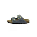 Sandales Birkenstock Arizona Cuir Étroite - Gris Bleu