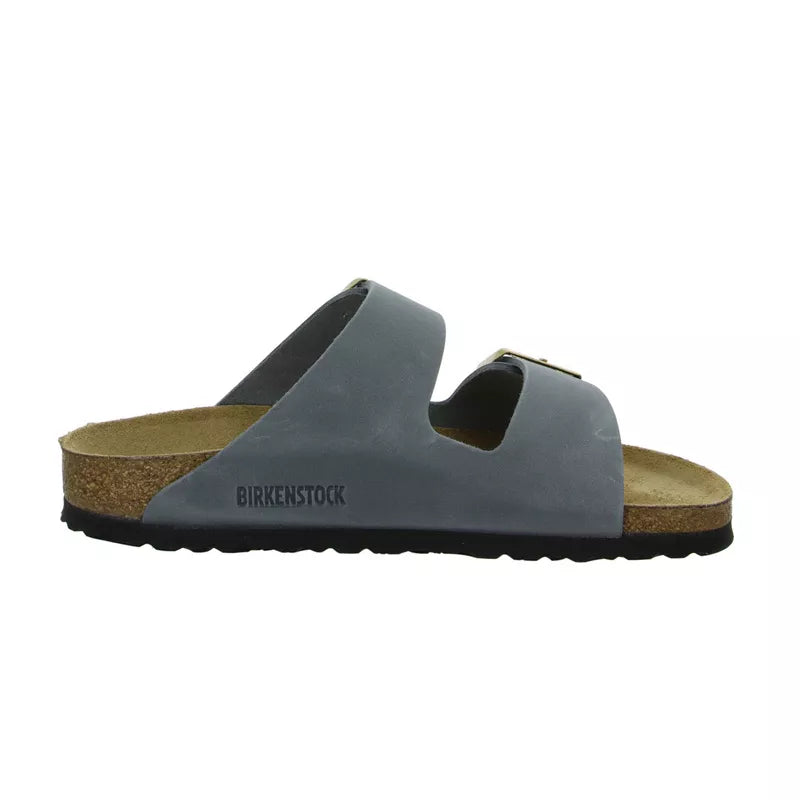 Sandales Birkenstock Arizona Cuir Étroite - Gris Bleu