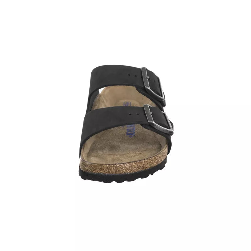 Sandales Arizona Soft Cuir Suede - Noir Beige