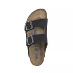 Sandales Arizona Soft Cuir Suede - Noir Beige