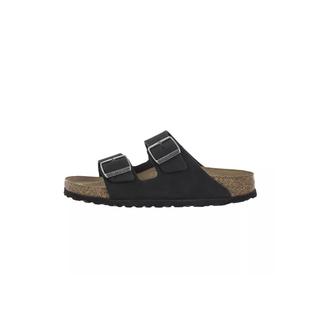 Sandales Arizona Soft Cuir Suede - Noir Beige