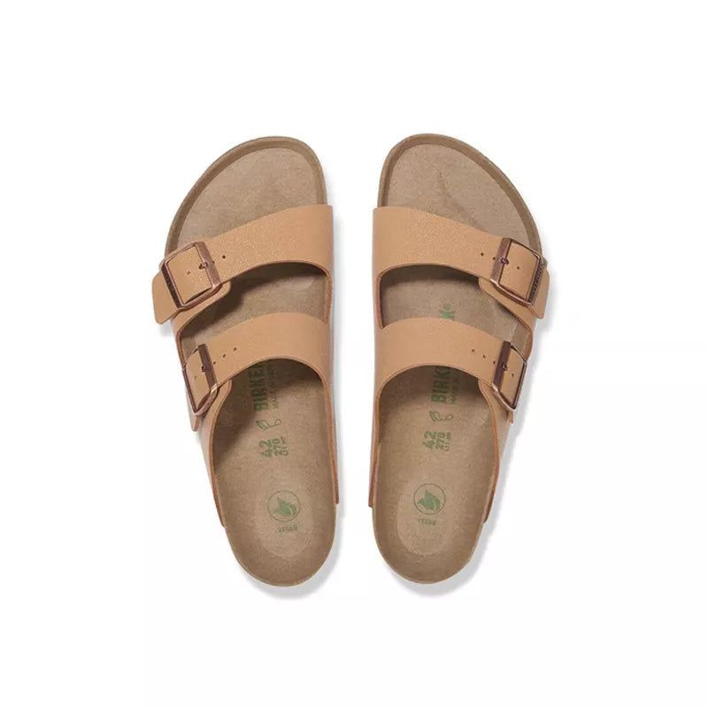 Sandales Birkenstock Arizona Vegan Synthetic Étroite - Marron/Noir