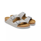Sandales Homme Birkenstock Arizona Cuir Suede Étroite - Gris, Beige.