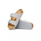 Sandales Homme Birkenstock Arizona Cuir Suede Étroite - Gris, Beige.
