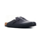 Sandales Birkenstock Boston Nl Suede Étroite - Noir Beige