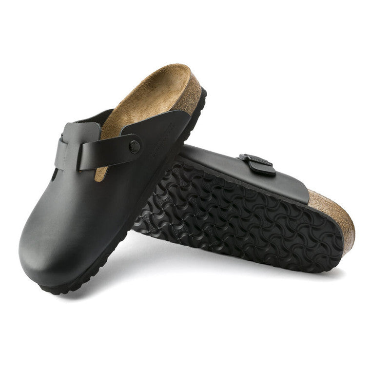 Sandales Birkenstock Boston Nl Suede Étroite - Noir