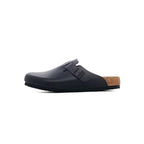 Sandales Birkenstock Boston Nl Suede Étroite - Noir Beige