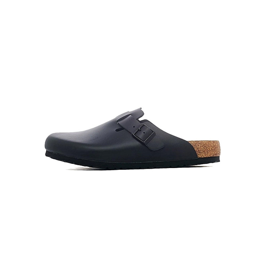 Sandales Birkenstock Boston Nl Suede Étroite - Noir Beige