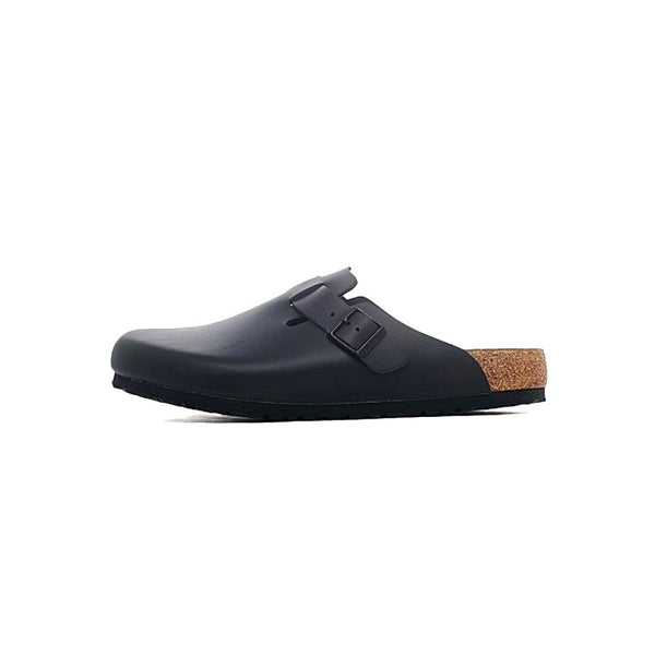 Sandales Birkenstock Boston Nl Suede Étroite - Noir Beige