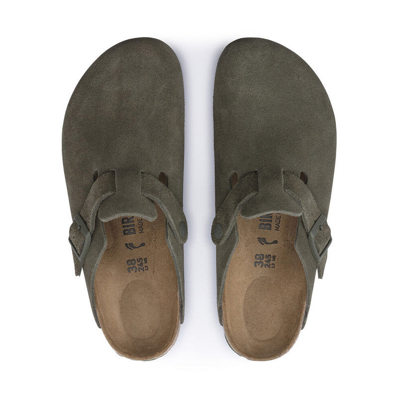 Chaussons Homme Birkenstock Boston Vl Suede Étroite - Vert