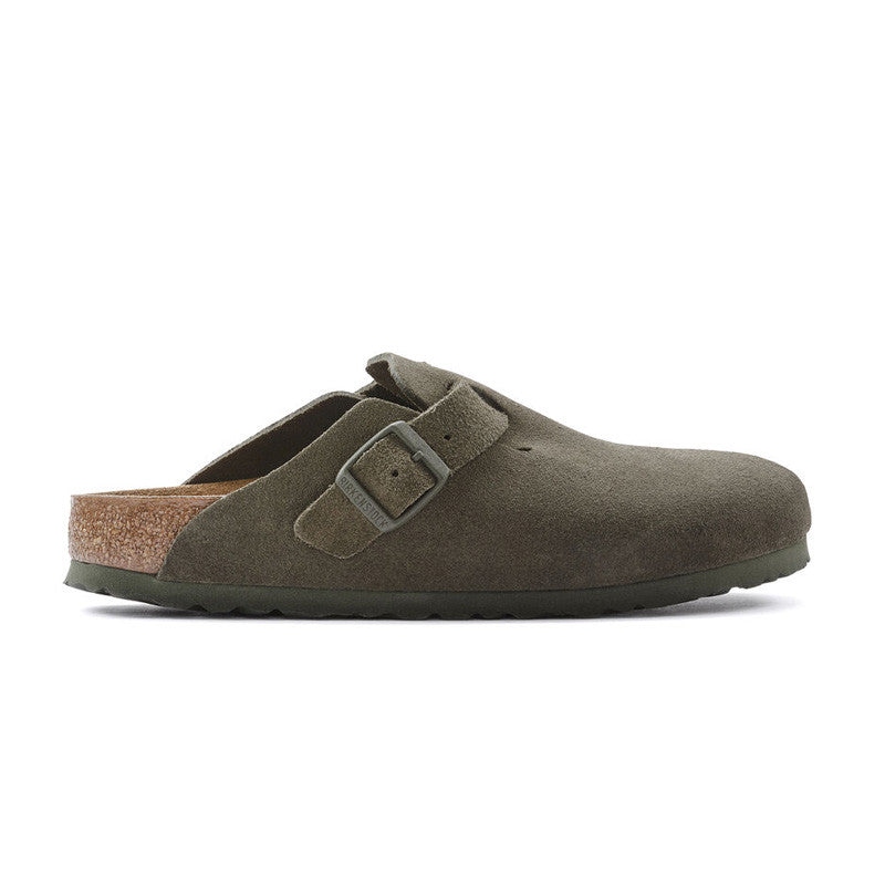 Chaussons Homme Birkenstock Boston Vl Suede Étroite - Vert
