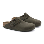 Chaussons Homme Birkenstock Boston Vl Suede Étroite - Vert
