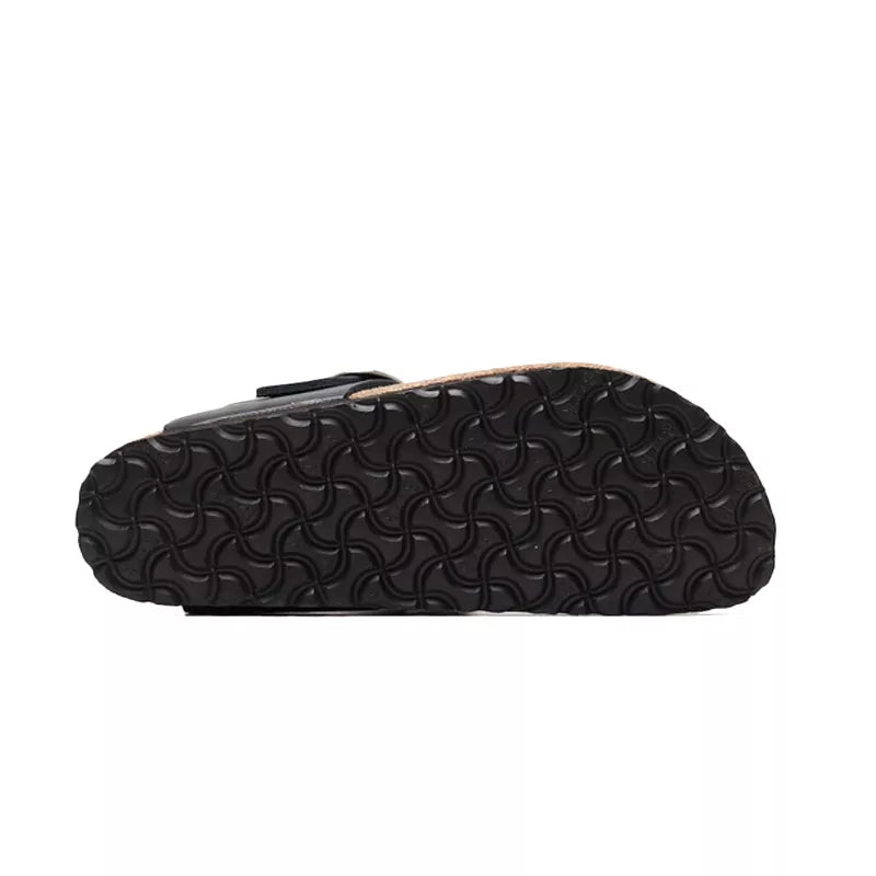 Sandales Gizeh Big Buckle Cuir - Noir Beige