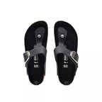 Sandales Gizeh Big Buckle Cuir - Noir Beige