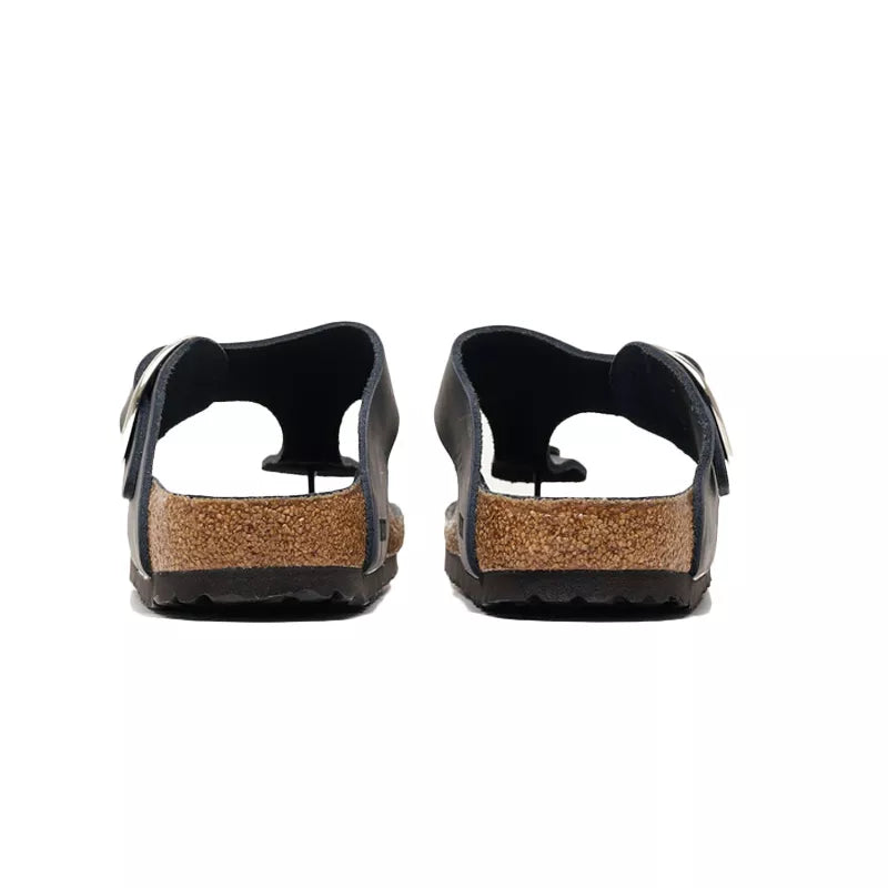 Sandales Gizeh Big Buckle Cuir - Noir Beige
