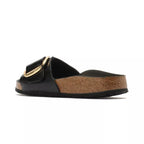 Sandales Femme Birkenstock Madrid Big Buckle Cuir - Noir Beige