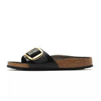 Sandales Femme Birkenstock Madrid Big Buckle Cuir - Noir Beige