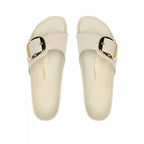 Sandales Madrid Big Buckle Cuir Étroite - Beige/Ecru