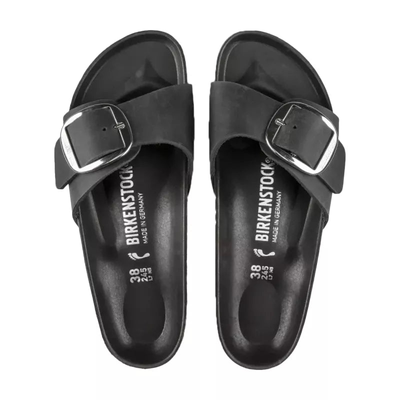 Sandales Madrid Big Buckle - Noir Beige