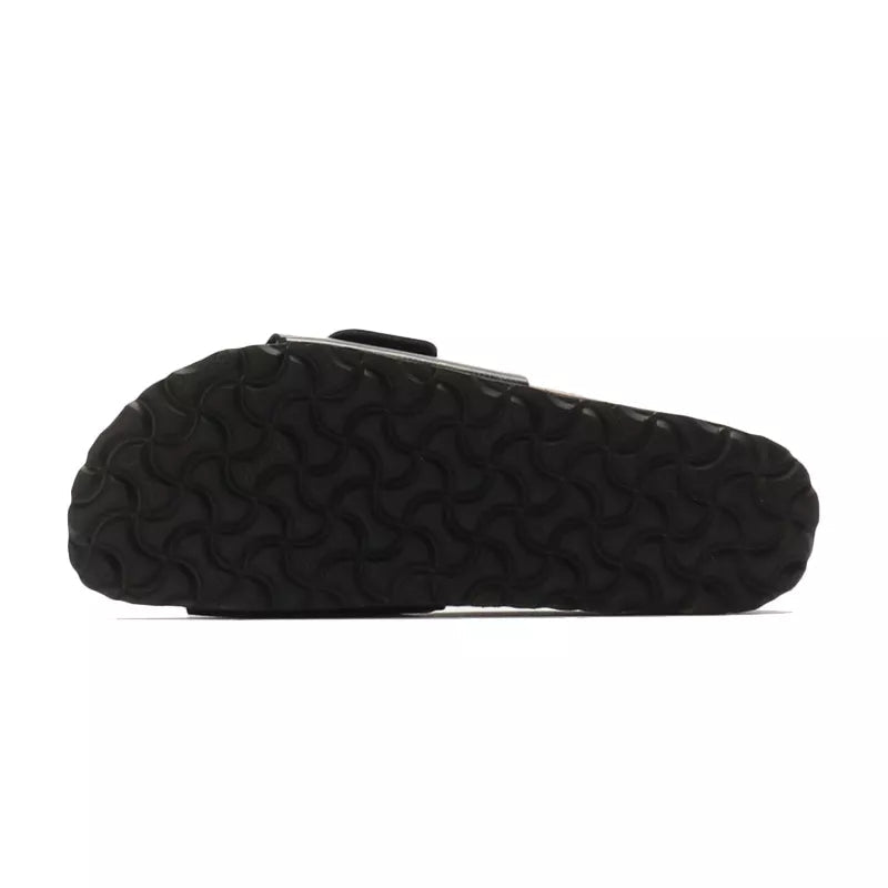 Sandales Femme Birkenstock Madrid Big Buckle Cuir - Noir Beige