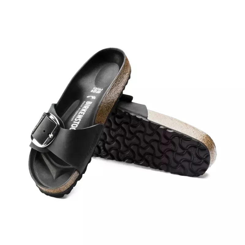 Sandales Madrid Big Buckle - Noir Beige