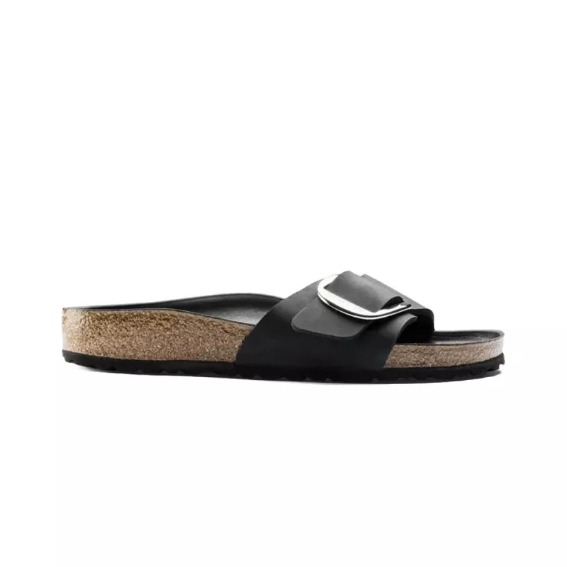 Sandales Madrid Big Buckle - Noir Beige