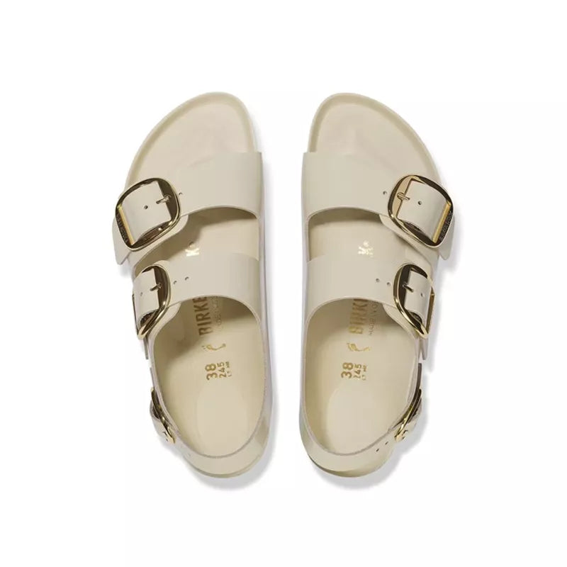 Sandales Milano Big Buckle Étroite - Ecru/Beige
