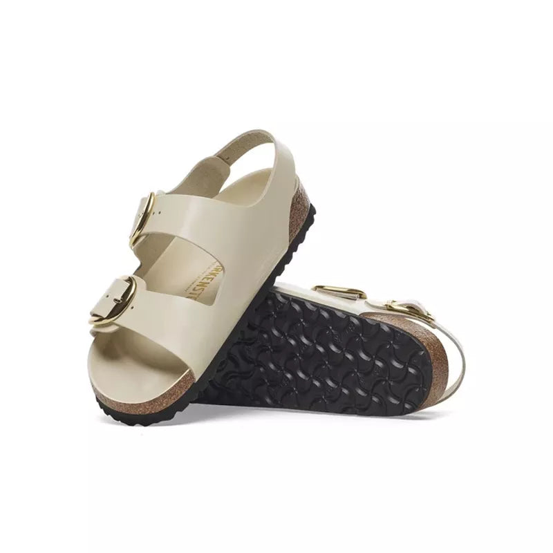 Sandales Milano Big Buckle Étroite - Ecru/Beige