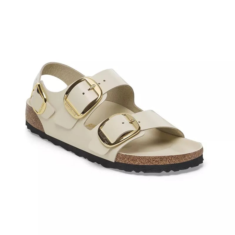 Sandales Milano Big Buckle Étroite - Ecru/Beige