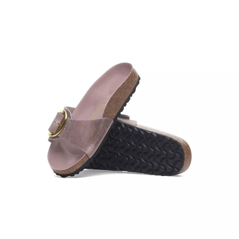 Mules Madrid Big Buckle Étroite - Violet, Dorée