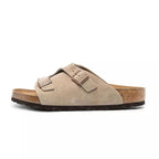 Sandales Zurich Suede Étroite - Marron, Noir.
