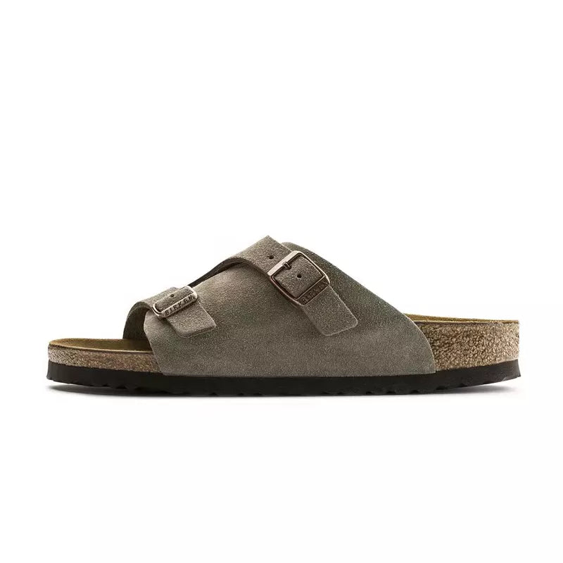 Sandales Homme Birkenstock Zurich Suede Étroite - Taupe