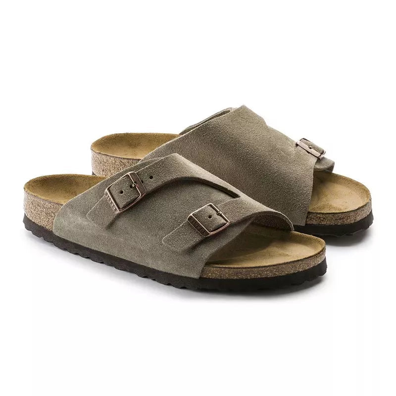 Sandales Homme Birkenstock Zurich Suede Étroite - Taupe