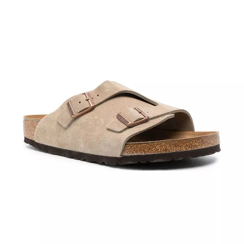 Sandales Zurich Suede Étroite - Marron, Noir.