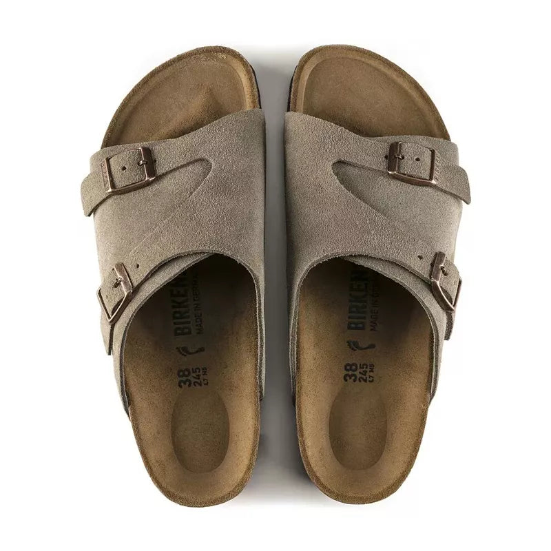 Sandales Homme Birkenstock Zurich Suede Étroite - Taupe